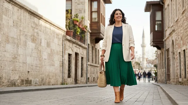 Büyük Beden Stil ve Renk Rehberi: Şık ve Modern Kombinler için büyük beden moda editoryal görseli