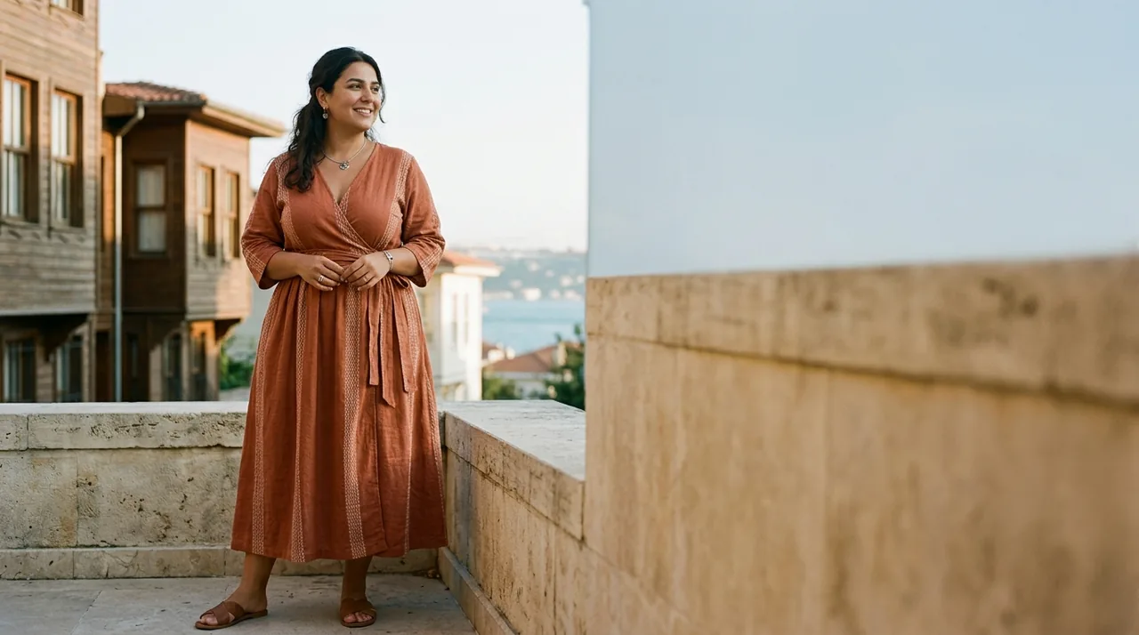 Büyük Beden Elbiseler: Doğru Kalıp, Boy ve Stil Seçimi Rehberi için büyük beden moda editoryal görseli